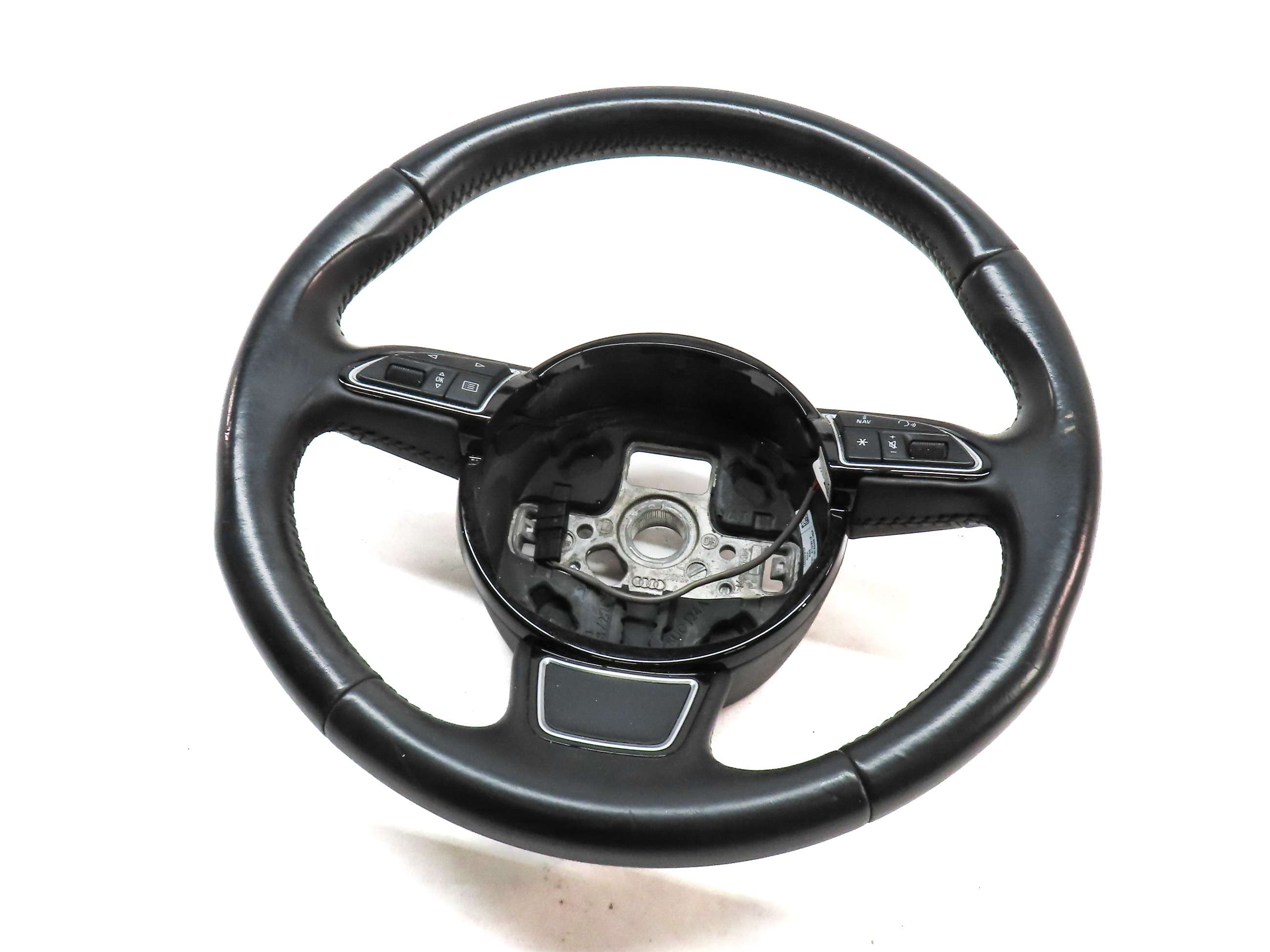 2015-2016 AUDI A3 (8V) LEFT DRIVER 3-SPOKE STEERING WHEEL (BLACK) — exact item pictured